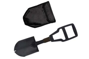 Klappspaten Spaten mit Plastikgriff 3-teilig schwarz mit Tasche